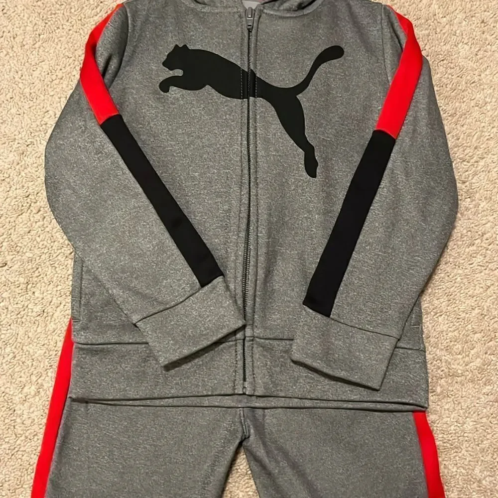 Puma Kids' NWT Boys Size 4T Red and Gray Tracksuit Set - Picture 4 of 4